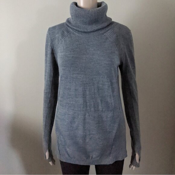 Lululemon pure wool Sweat and Savasana grey turtleneck sweater, women's 8 - Picture 1 of 8